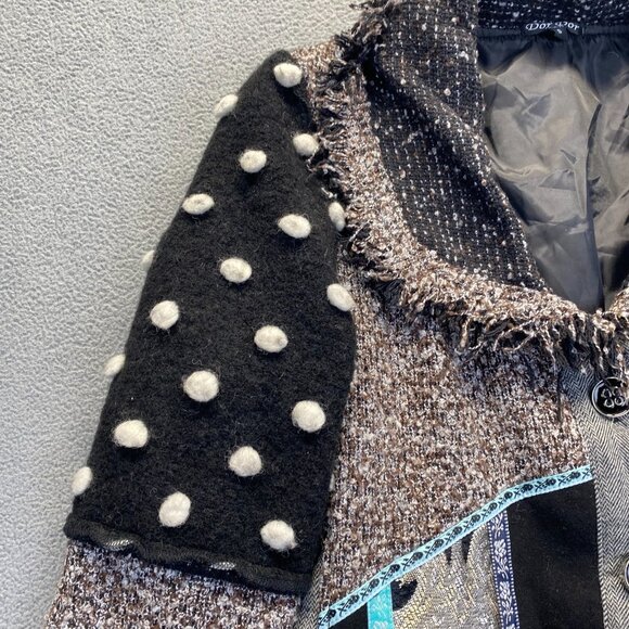 Dor Dor Couture Art-To-Wear Women's Size Small  Button Up Lined Coat - Picture 12 of 13